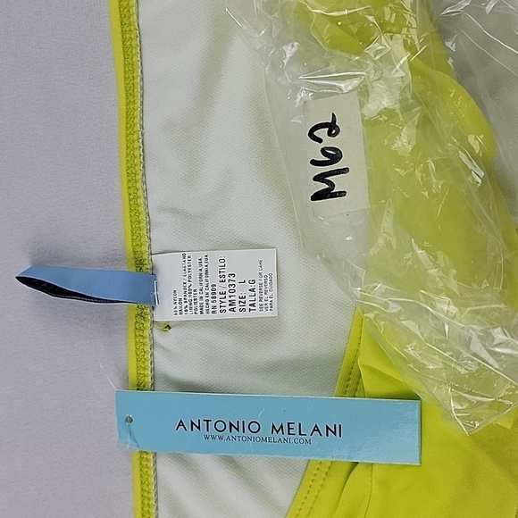 NWT Antonio Melani neon ruffle bikini bottoms in size Large - Picture 6 of 6
